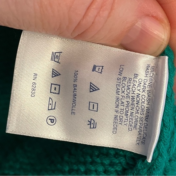 Drifter Chunky Cable Knit Turtleneck Sweater Green Small Petite - Picture 4 of 8